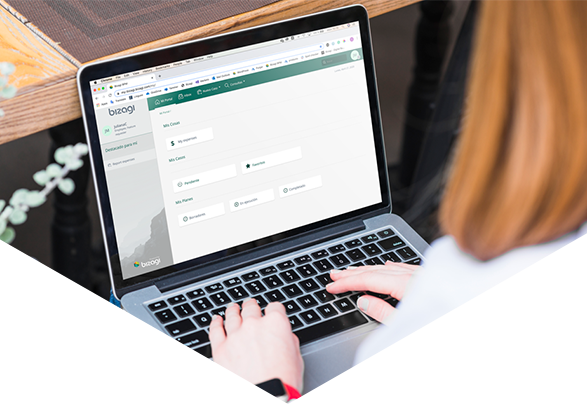 Woman on laptop using Bizagi business process application