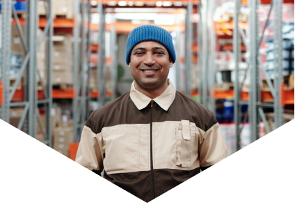 Man stood in warehouse